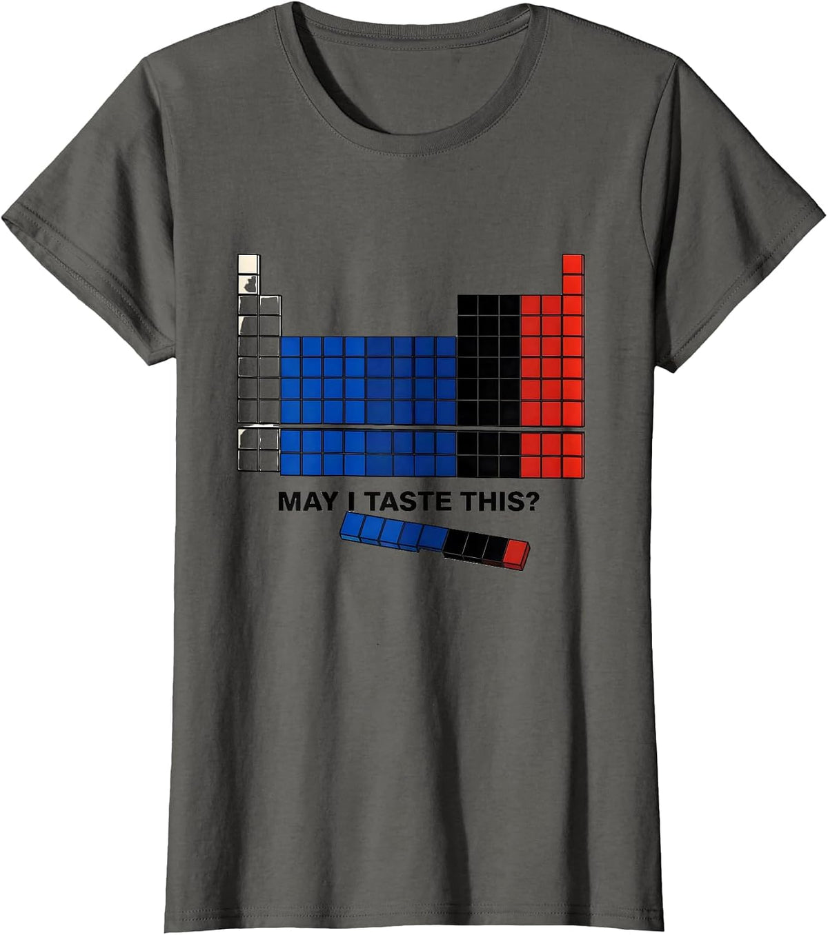 Women's May I Taste This Funny Periodic Table Chemistry Teacher Gift T-Shirt - Asphalt Grey