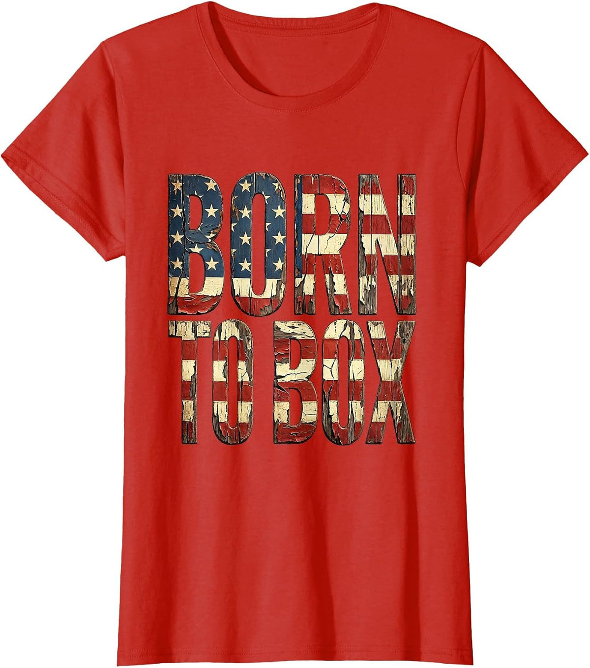 Born to Box Graphic Boxing Design T-Shirt - Red