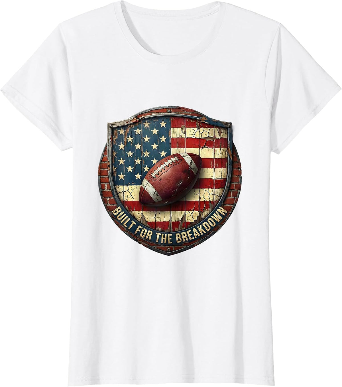 Built for the Breakdown Rugby Graphic Design T-Shirt - White