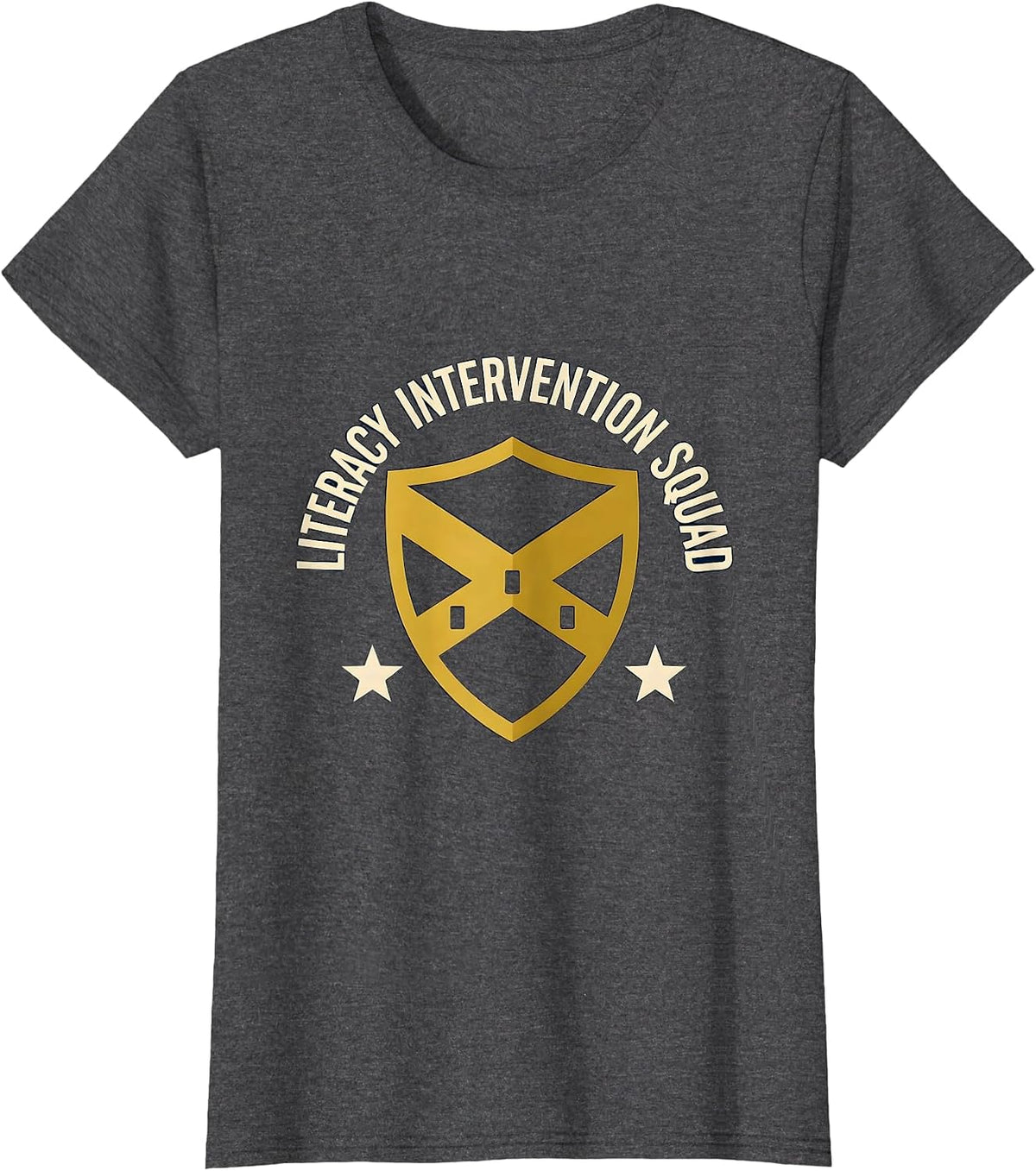 Women's Literacy Intervention Squad Reading Teacher Phonics Squad T-Shirt - Dark Heather Grey