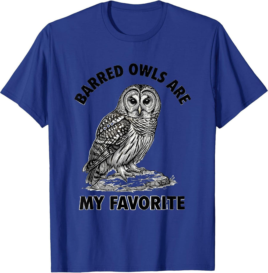 Barred Owls Are My Favorite Funny Owl Lover Vintage Humor T-Shirt - Royal Blue