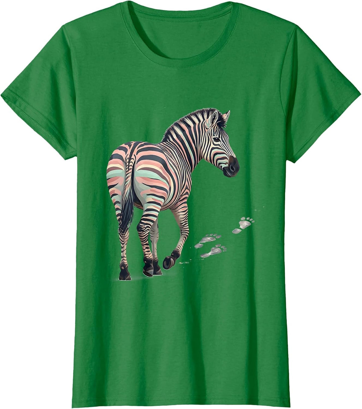 Women's Zebra Stride EDS Down Syndrome Awareness Support T-Shirt - Kelly Green