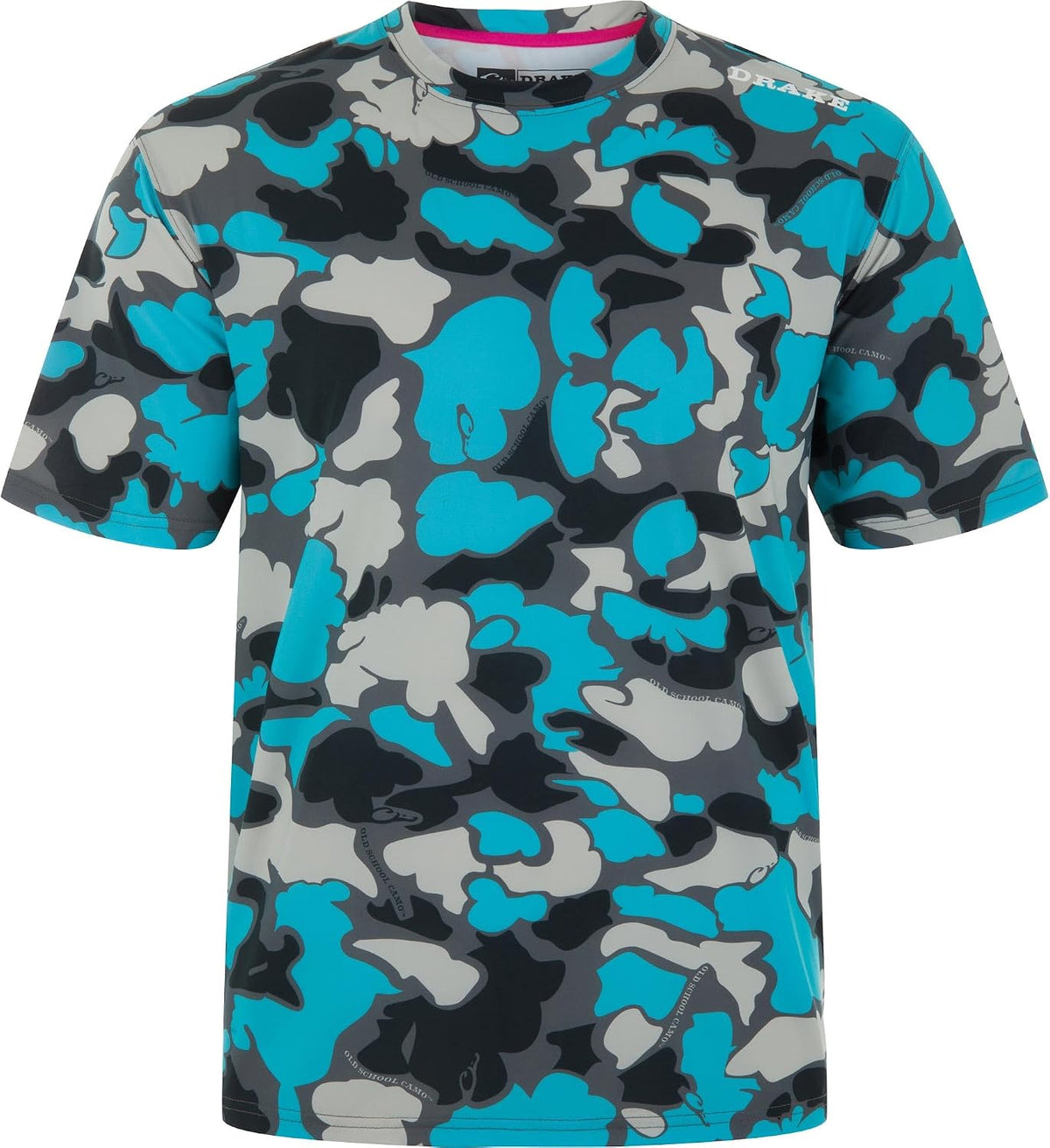 Drake Waterfowl Men's Lake Shore Performance Short Sleeve Crew T-Shirt - Old School Neon Blue