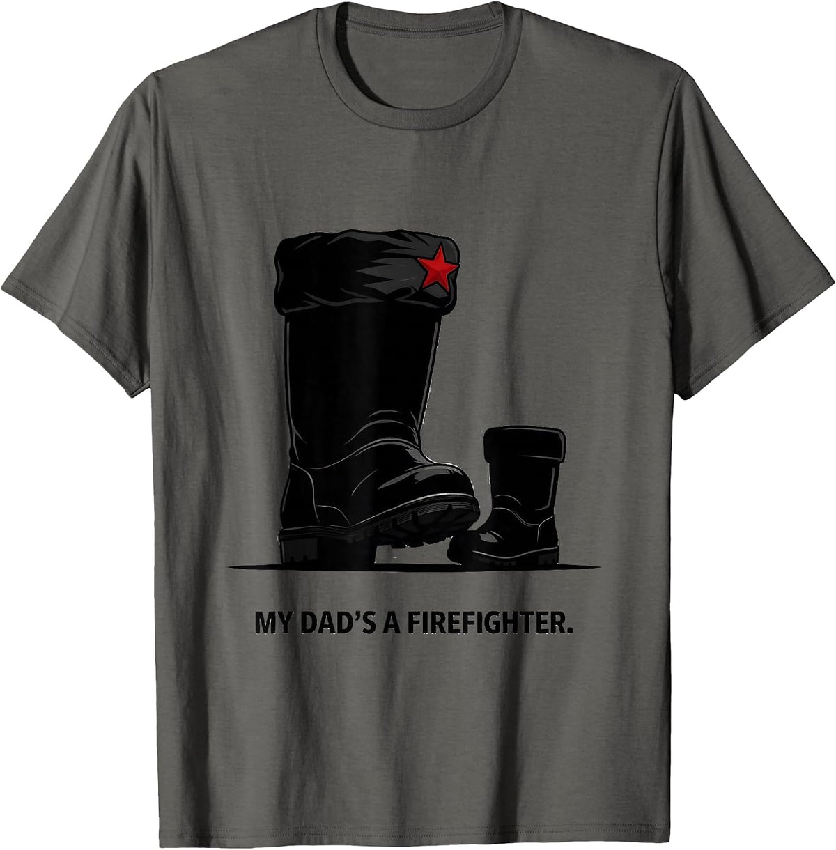 My Dad's A Firefighter Fire Truck Birthday Toddler Future T-Shirt - Asphalt Grey