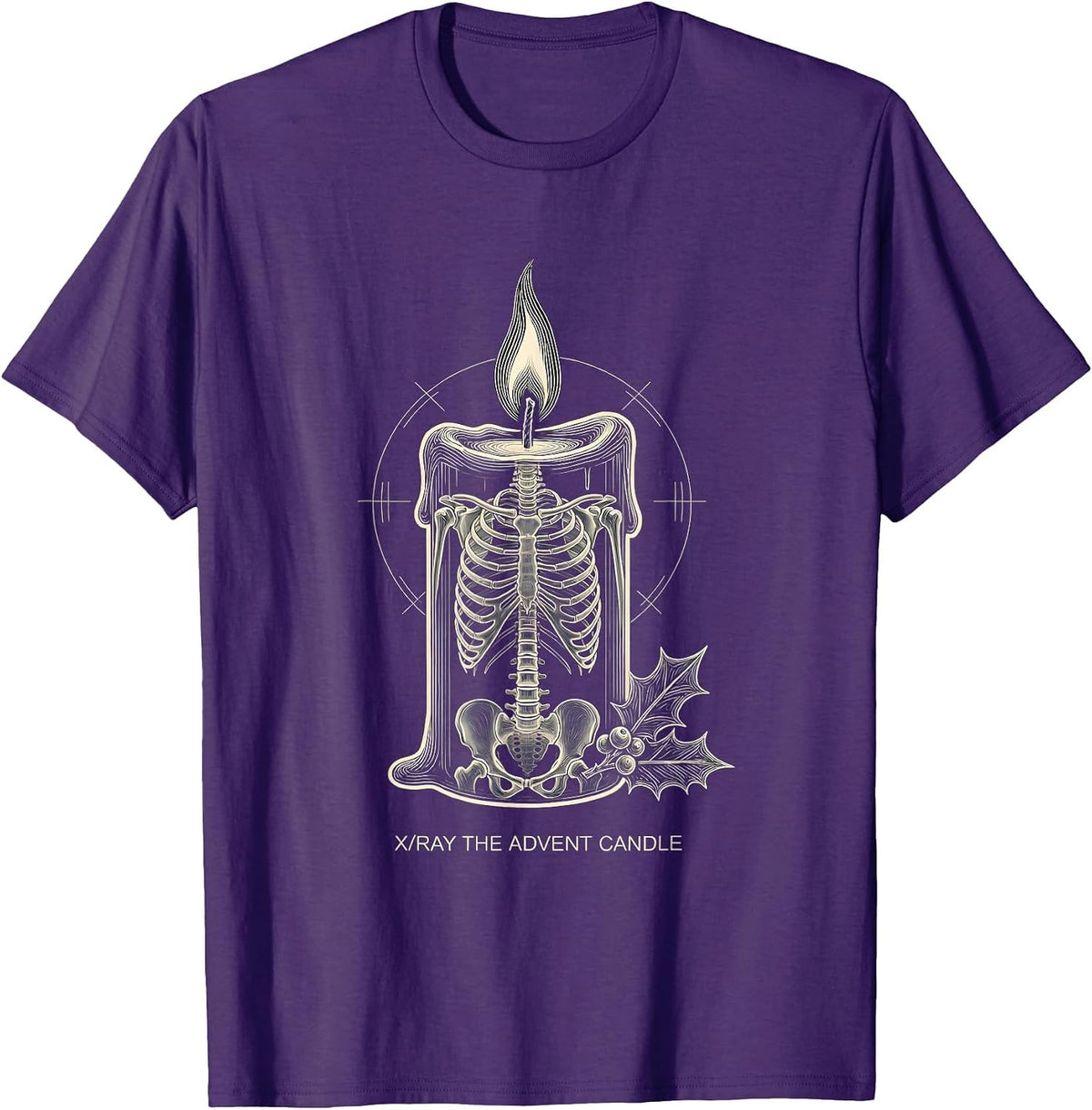 X-Ray The Advent Candle Funny Radiology Tech Christmas Humor T-Shirt - Purple