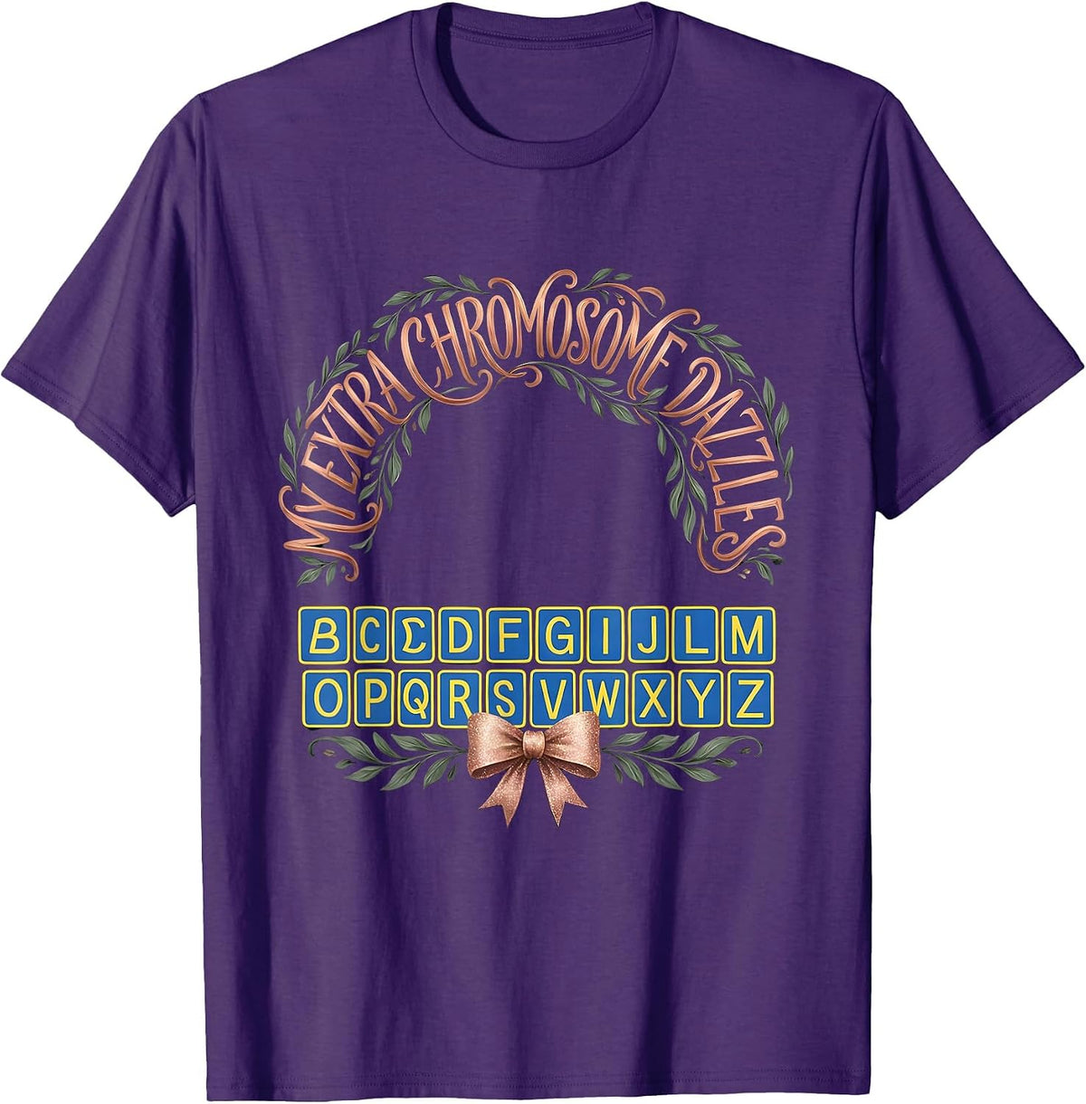 Men's My Extra Chromosome Dazzles Boho Down Syndrome Awareness T-Shirt - Purple