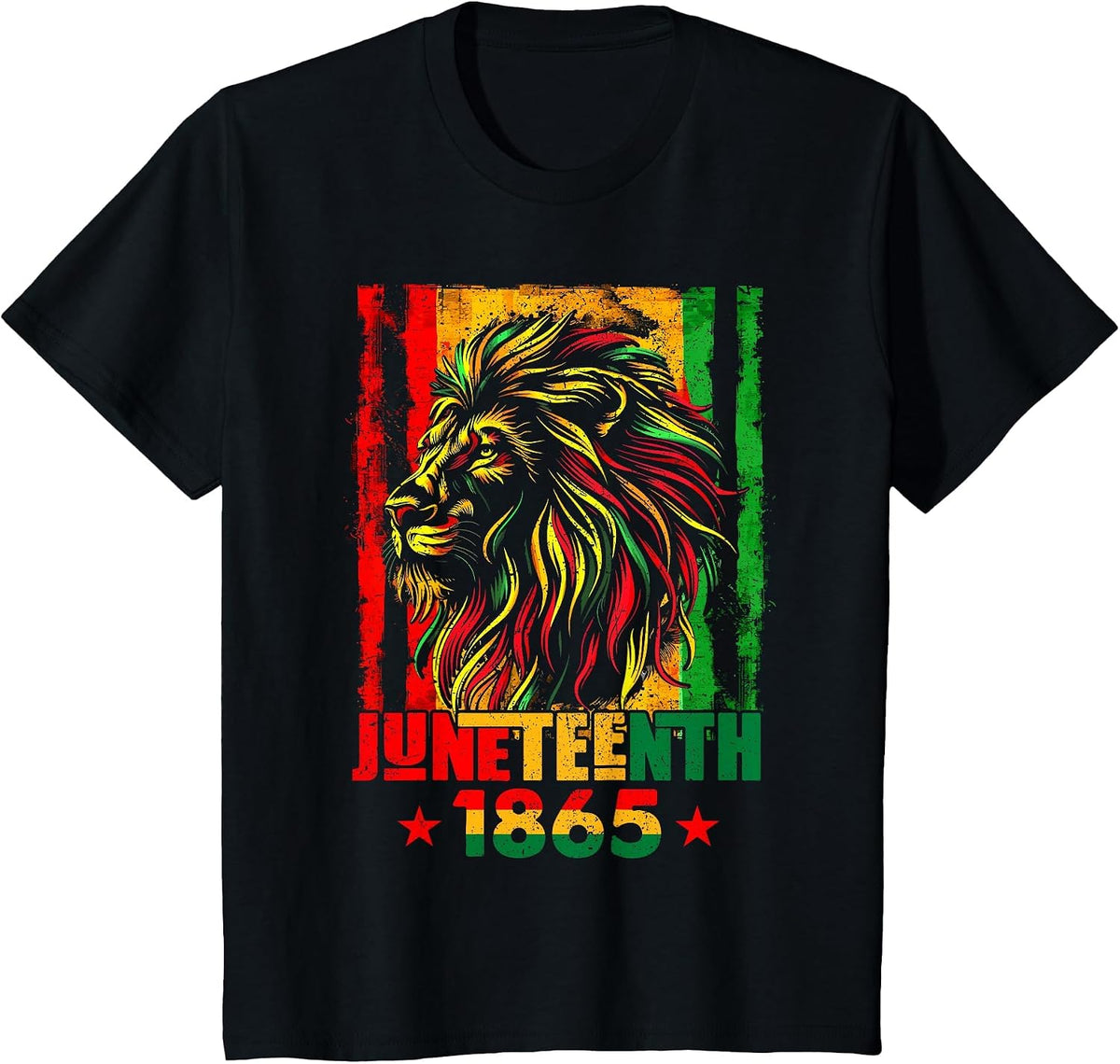 Juneteenth Lion Men Women African American Black History T-Shirt - Black