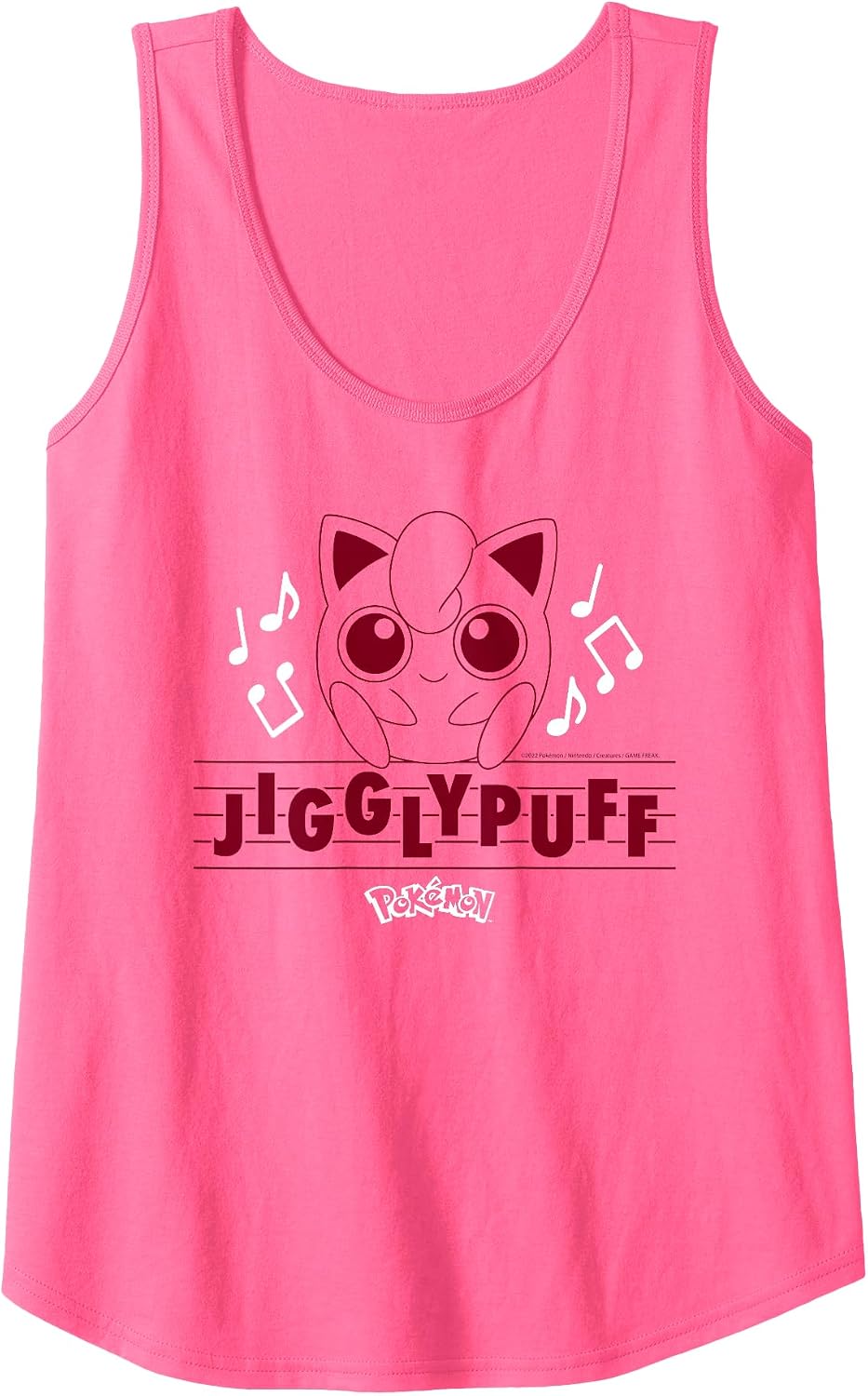 Womens Jigglypuff Music Notes Tank Top - As Pictured