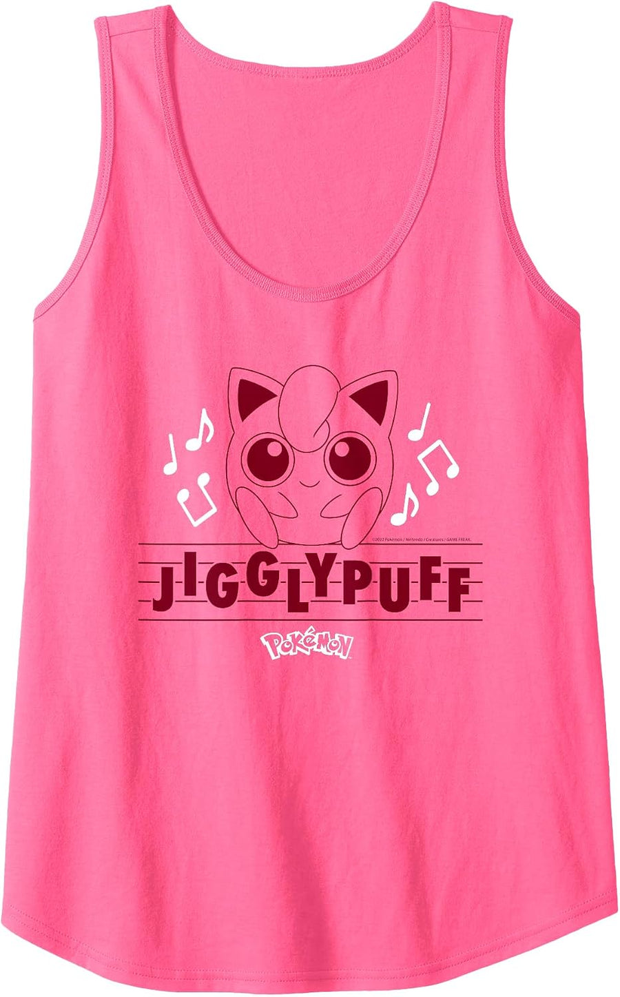 Womens Jigglypuff Music Notes Tank Top - As Pictured