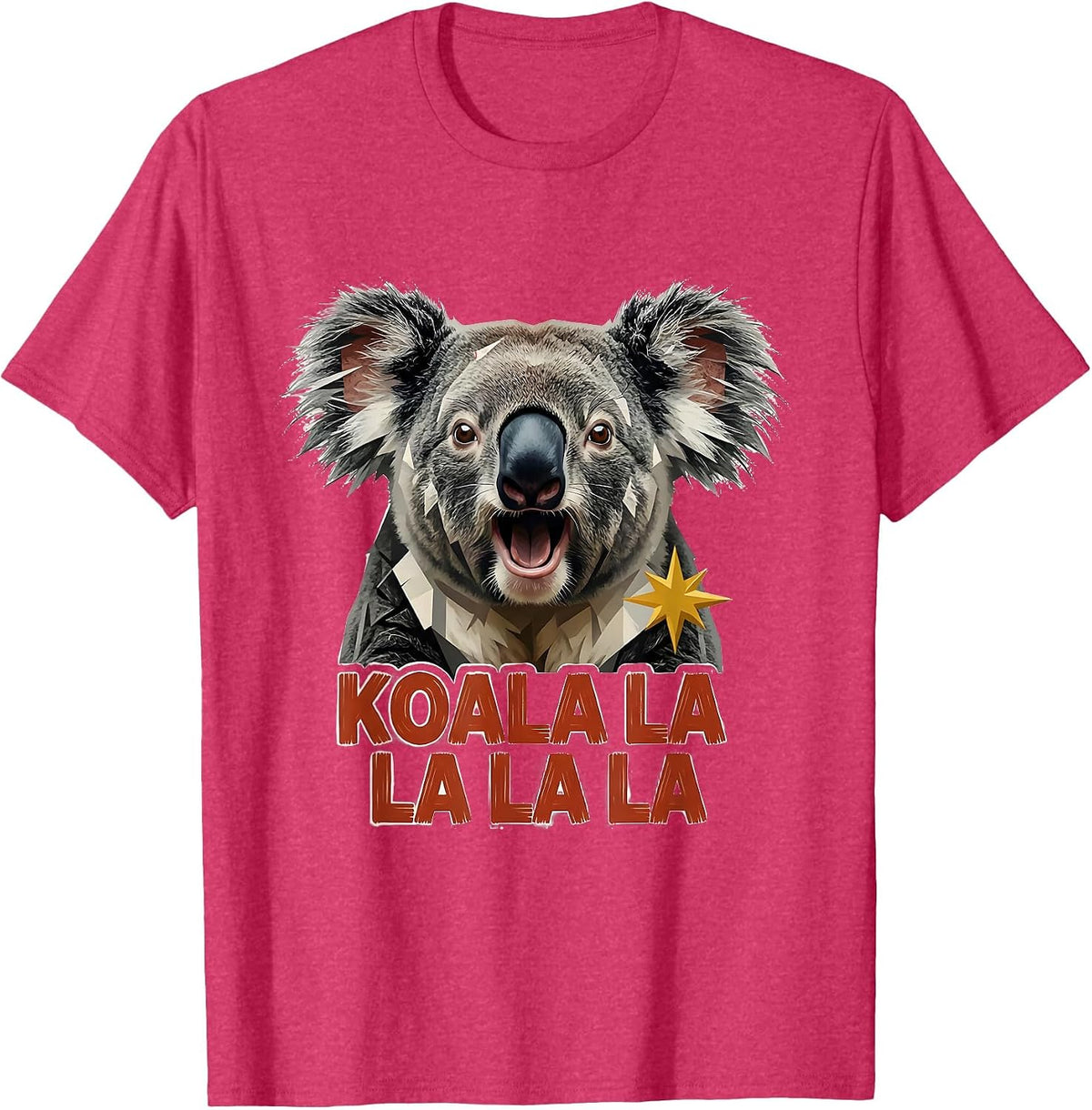 Koala La La La La Funny Koala Lover Australian Animal Humor T-Shirt - Red Heather