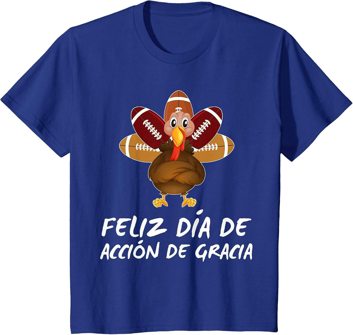 Dia de accion de Gracia Thanksgiving Spanish Speaking Turkey T-Shirt - Royal Blue