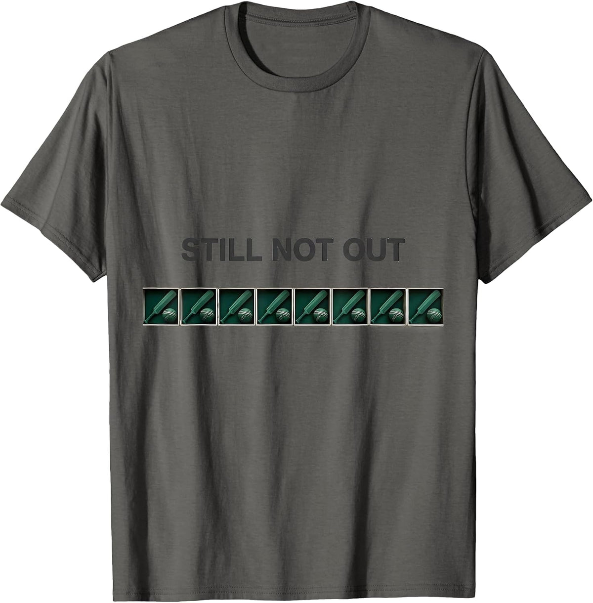 Still Not Out Funny Cricket Spare Time Enthusiast Youth Gift T-Shirt - Asphalt Grey