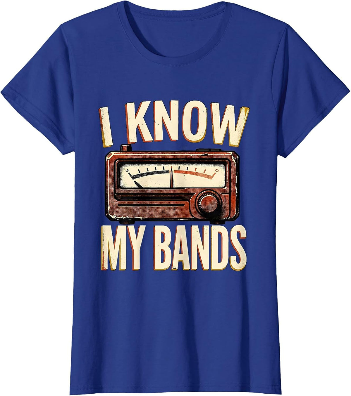 Women's I Know My Bands Funny Ham Radio Operator Humor Amateur Radio T-Shirt - Royal Blue