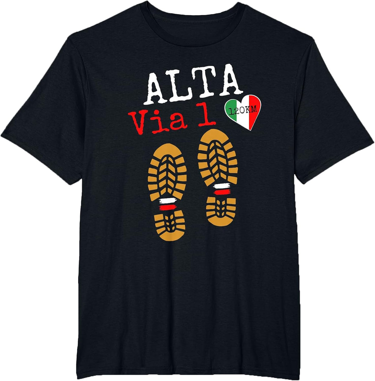 ALTA VIA-1, Trekking in Europe, Hiking Italian Dolomites T-Shirt - Black