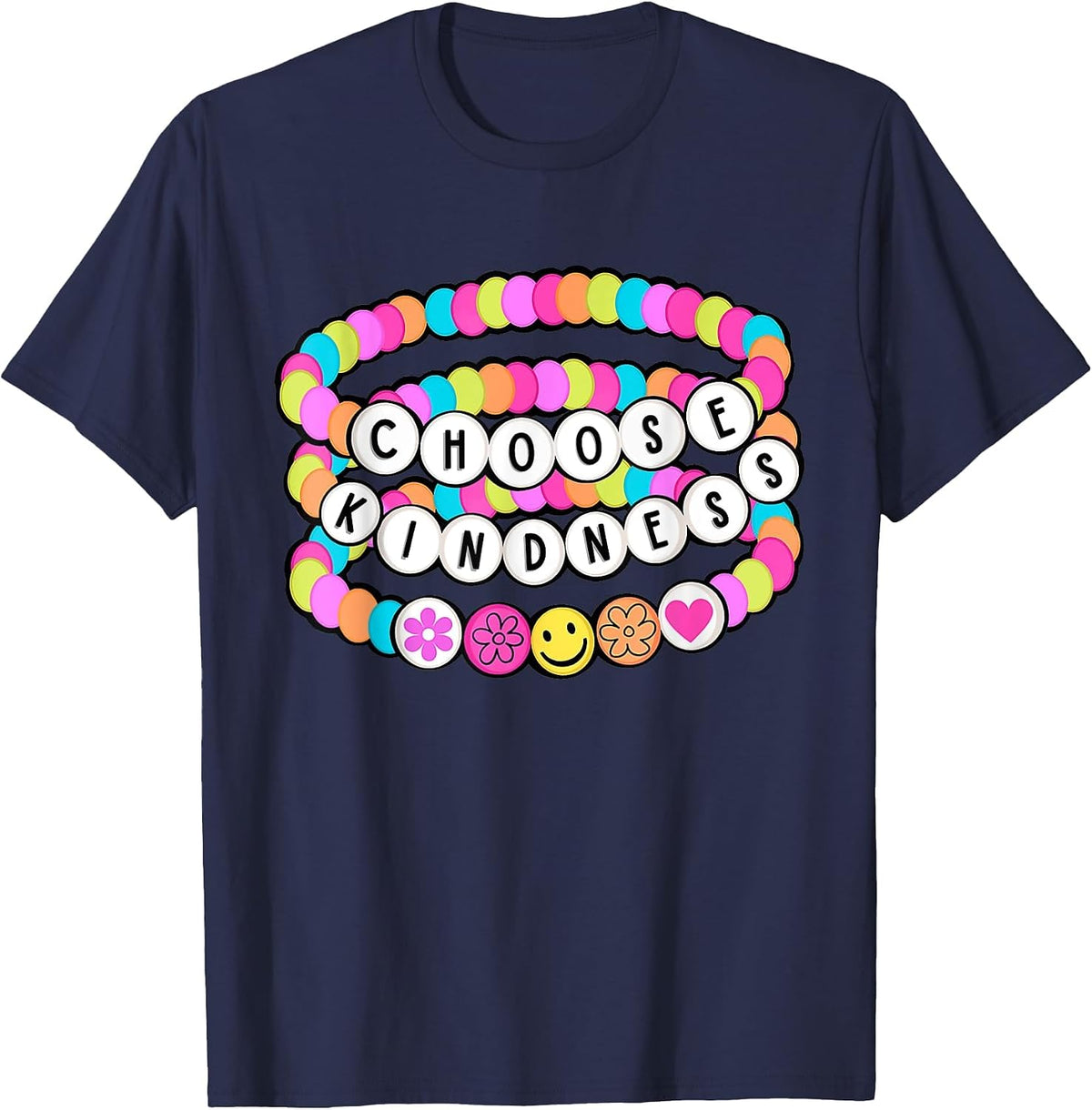 Choose Kindness Be Kind Positive Quote Retro Men Women Kids T-Shirt - Navy Blue