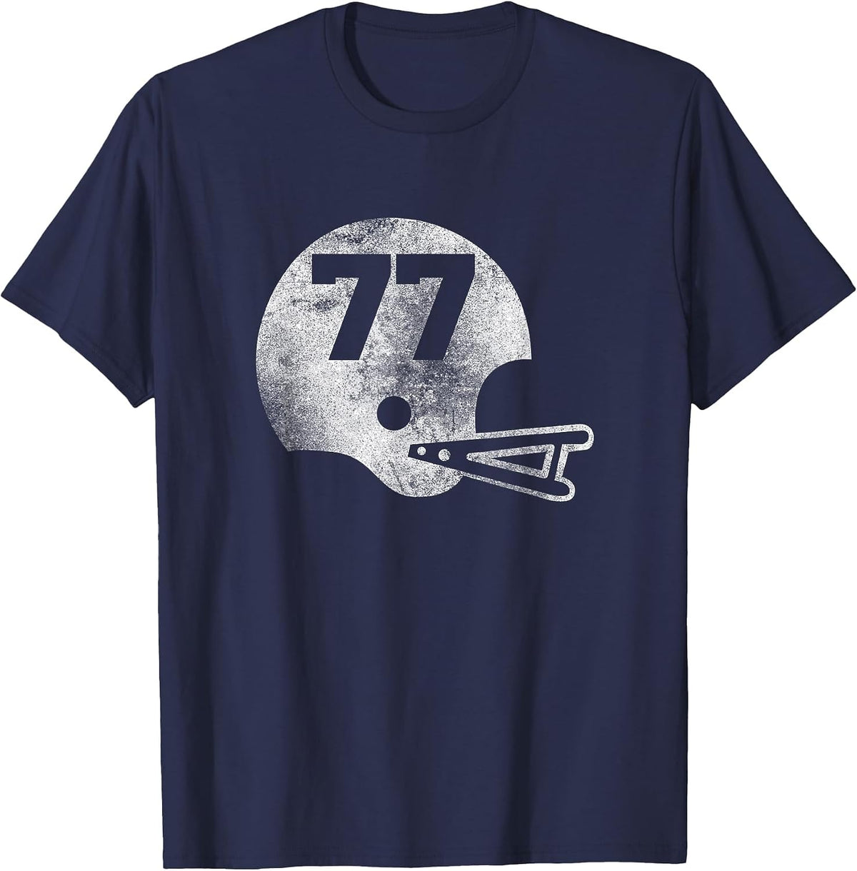 Vintage Football Jersey No. 77 T-Shirt Player No T-Shirt - Navy Blue