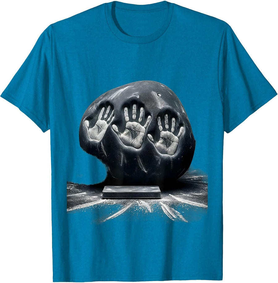 Asymmetric Climbing Hold Bouldering Enthusiast Humor T-Shirt - Sapphire Blue