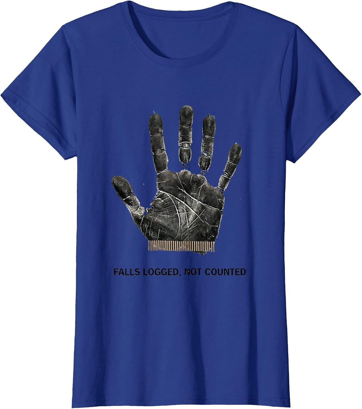 Women's Falls Logged Not Counted Funny Rock Climbing Bouldering T-Shirt - Royal Blue
