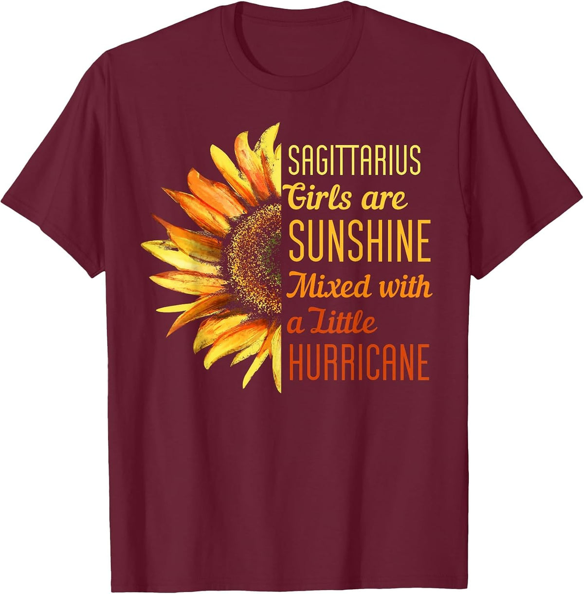 Sagittarius Zodiac Sign November December Birthday Women T-Shirt - Burgundy