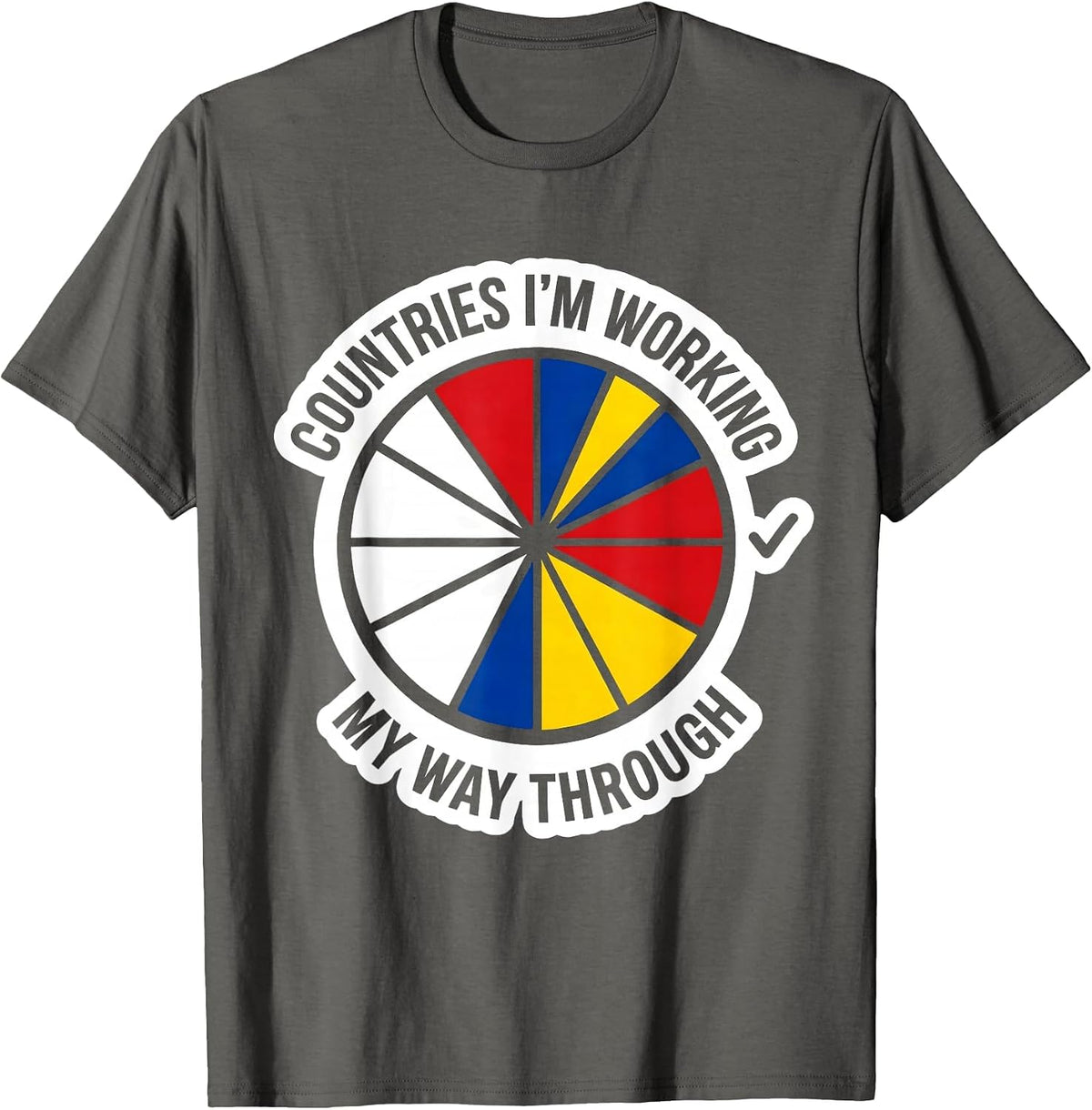 Countries I'm Working My Way Through Educational Geography T-Shirt - Asphalt Grey