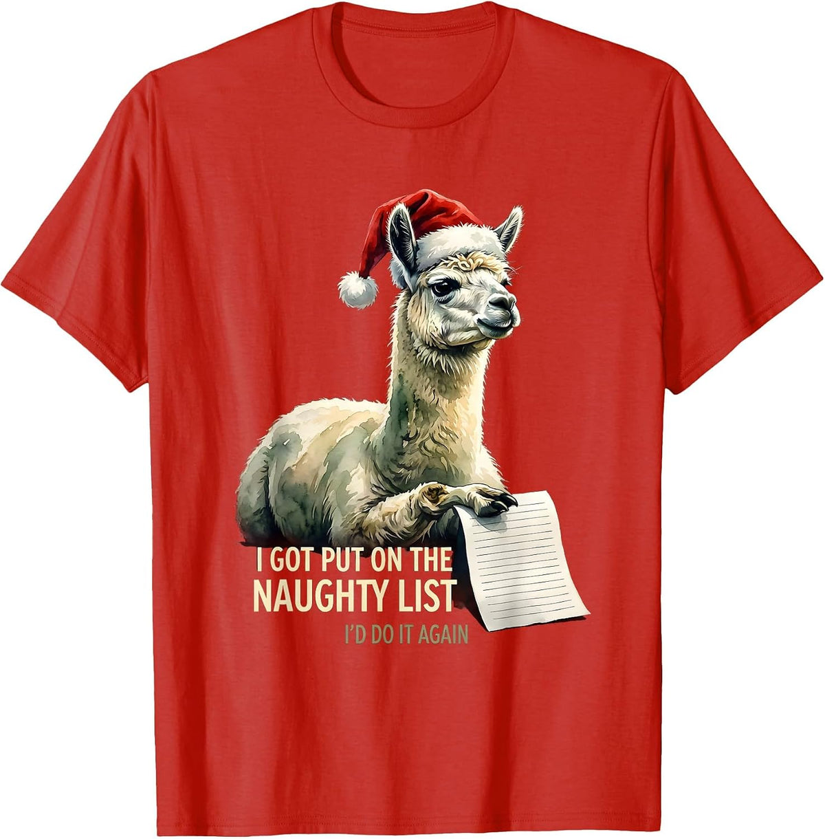Men's I Got Put On The Naughty List I’d Do It Again Funny T-Shirt - Red