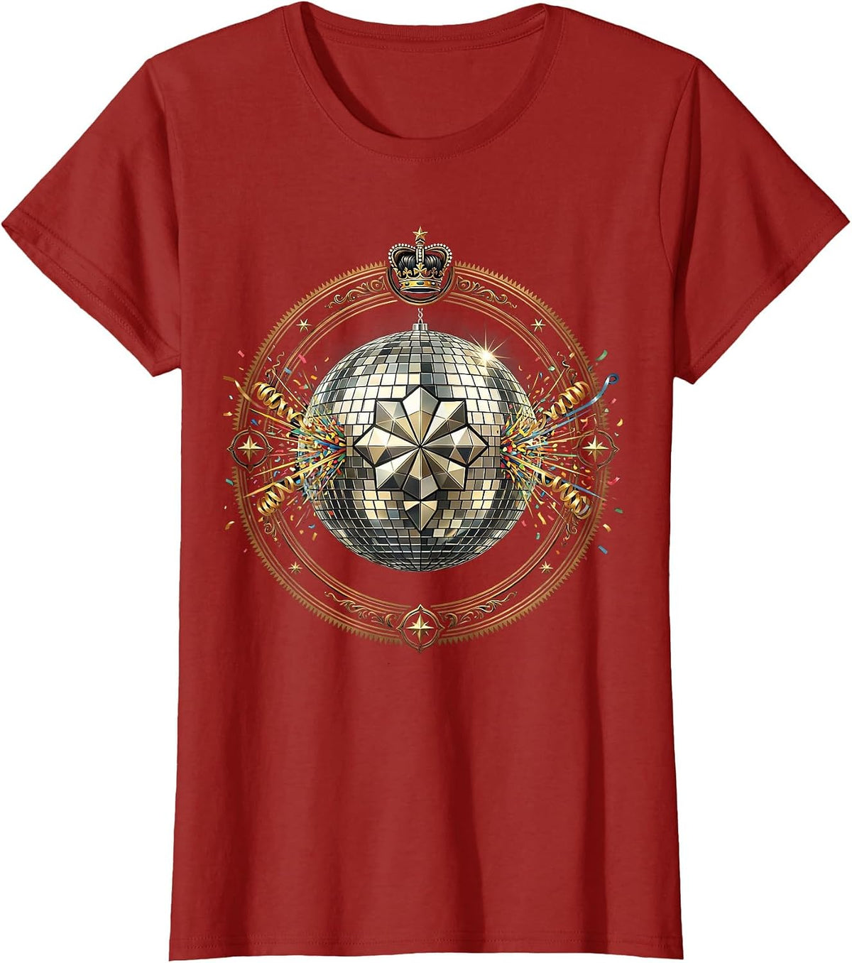 Women's 21st Birthday Disco Ball Midnight Countdown T-Shirt - Cranberry Red
