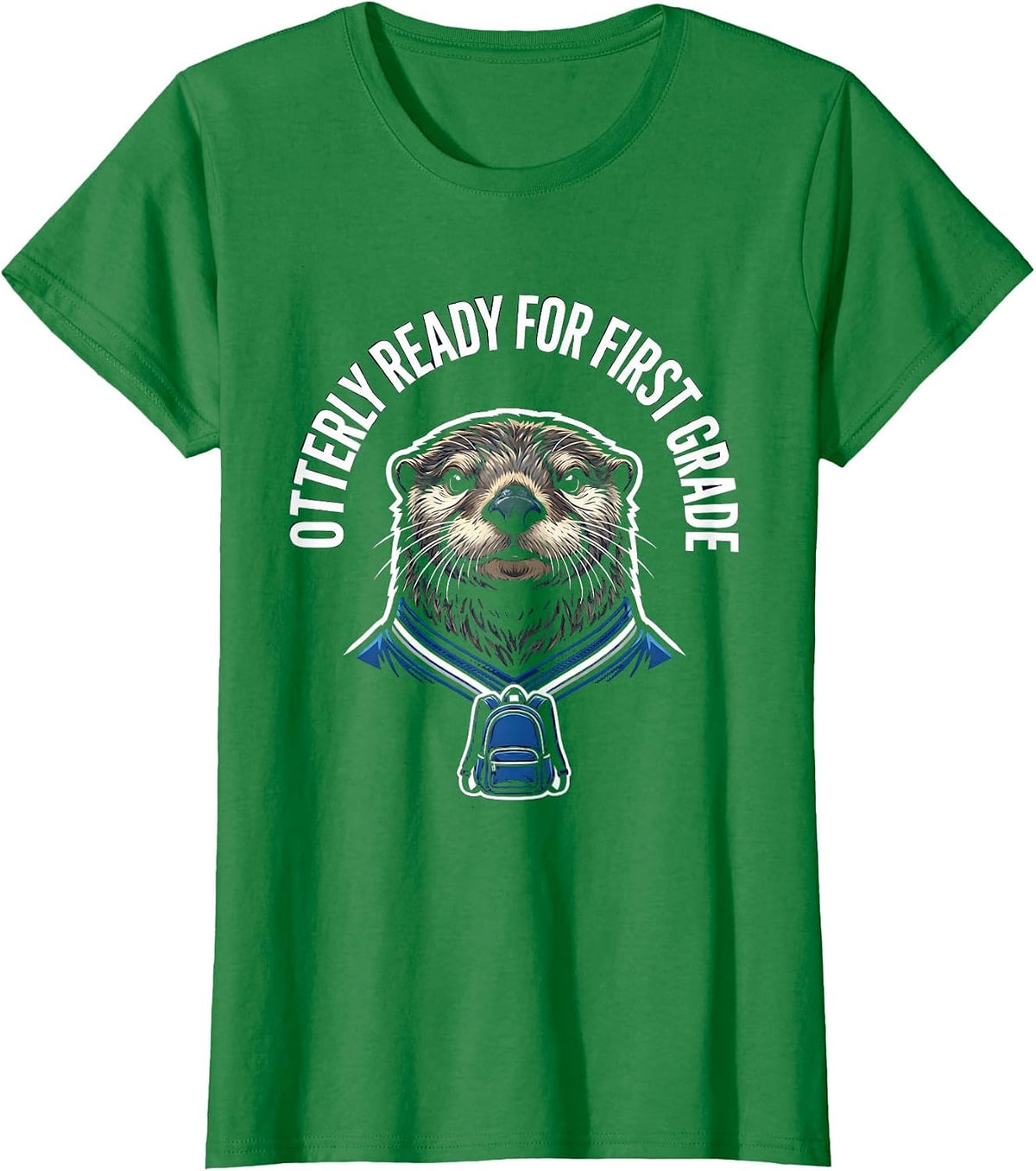 Otterly Ready For First Grade Sports Varsity Otter Teacher T-Shirt - Kelly Green