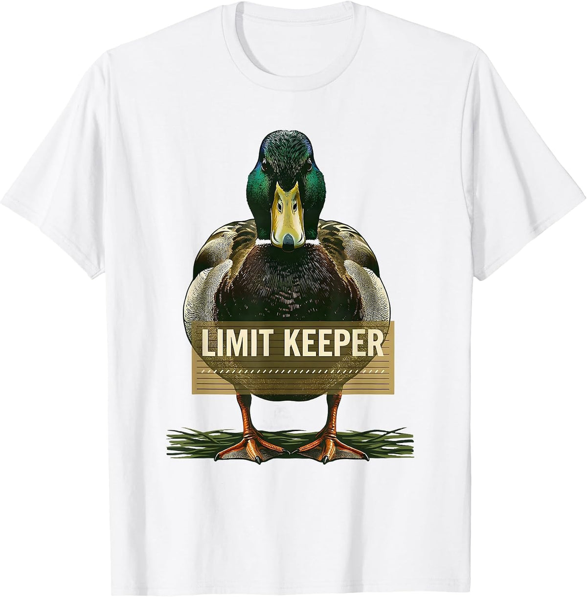 Men's Limit Keeper Mallard Duck Hunting Camo Waterfowl Hunter Gift T-Shirt - White