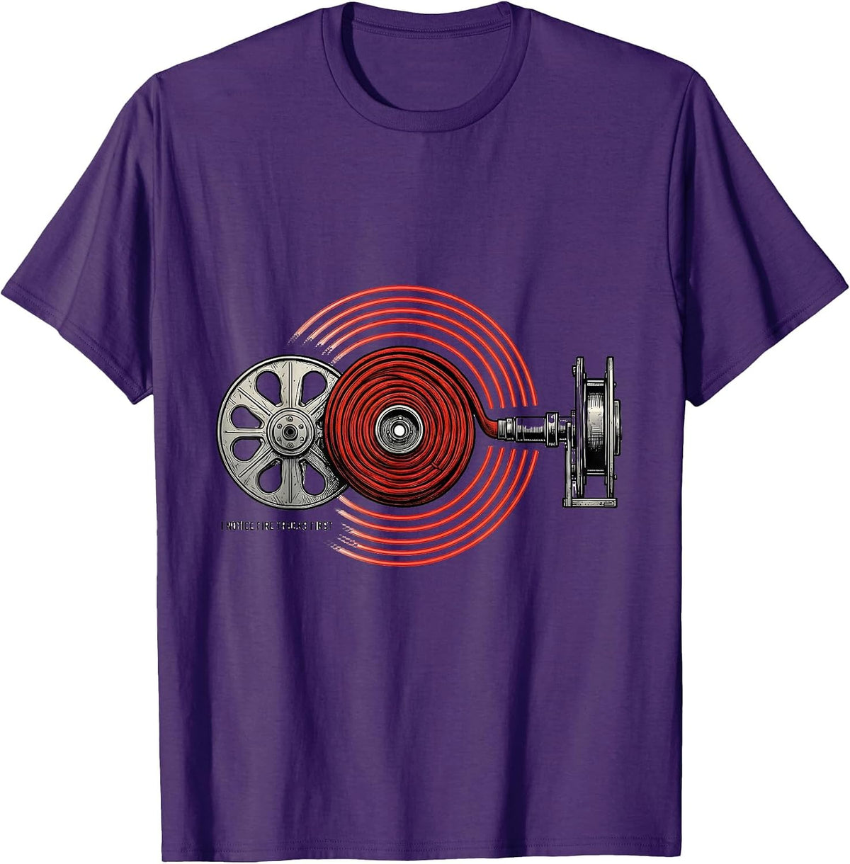 Men's I Notice Fire Trucks First Funny Firefighter Humor Gift T-Shirt - Purple