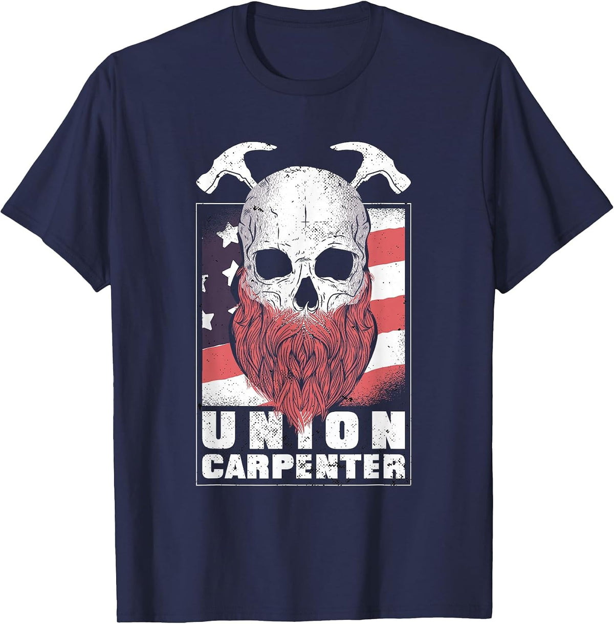 Union Carpenter Shirts for Men, American Men for Carpenters T-Shirt - Navy Blue