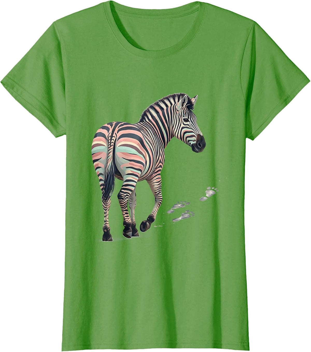 Women's Zebra Stride EDS Down Syndrome Awareness Support T-Shirt - Grass Green