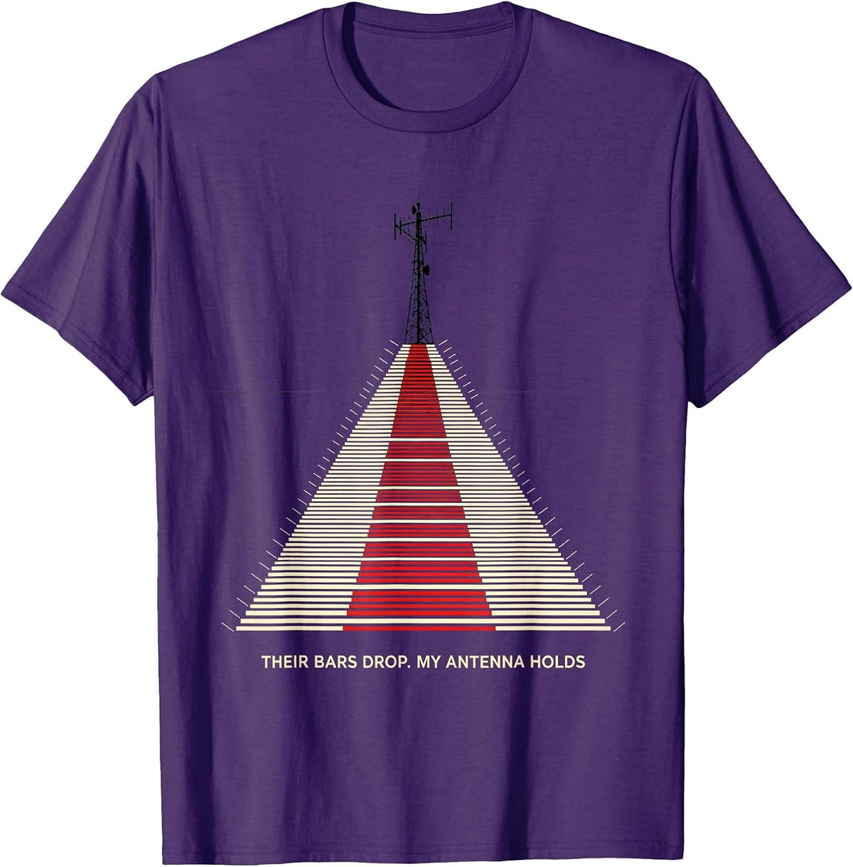 Men's Their Bars Drop My Antenna Holds Funny Ham Radio Operator T-Shirt - Purple