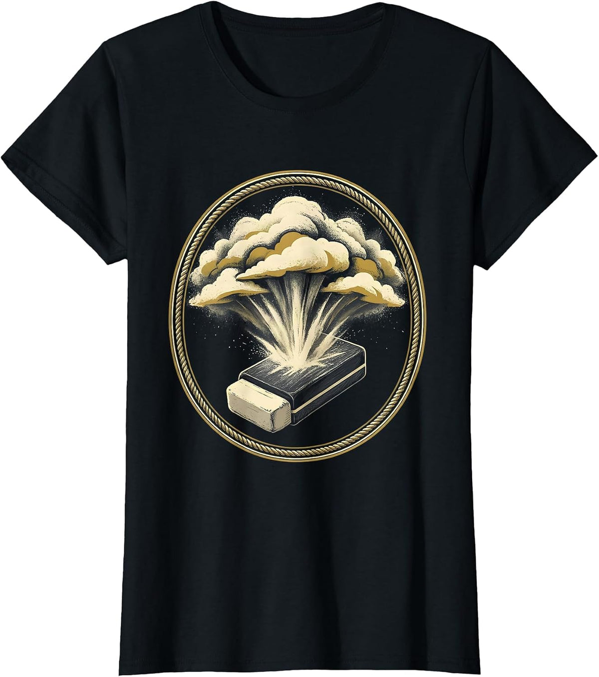 Women's 4th Grade Teacher Chalkboard Eraser Dust Design T-Shirt - Black