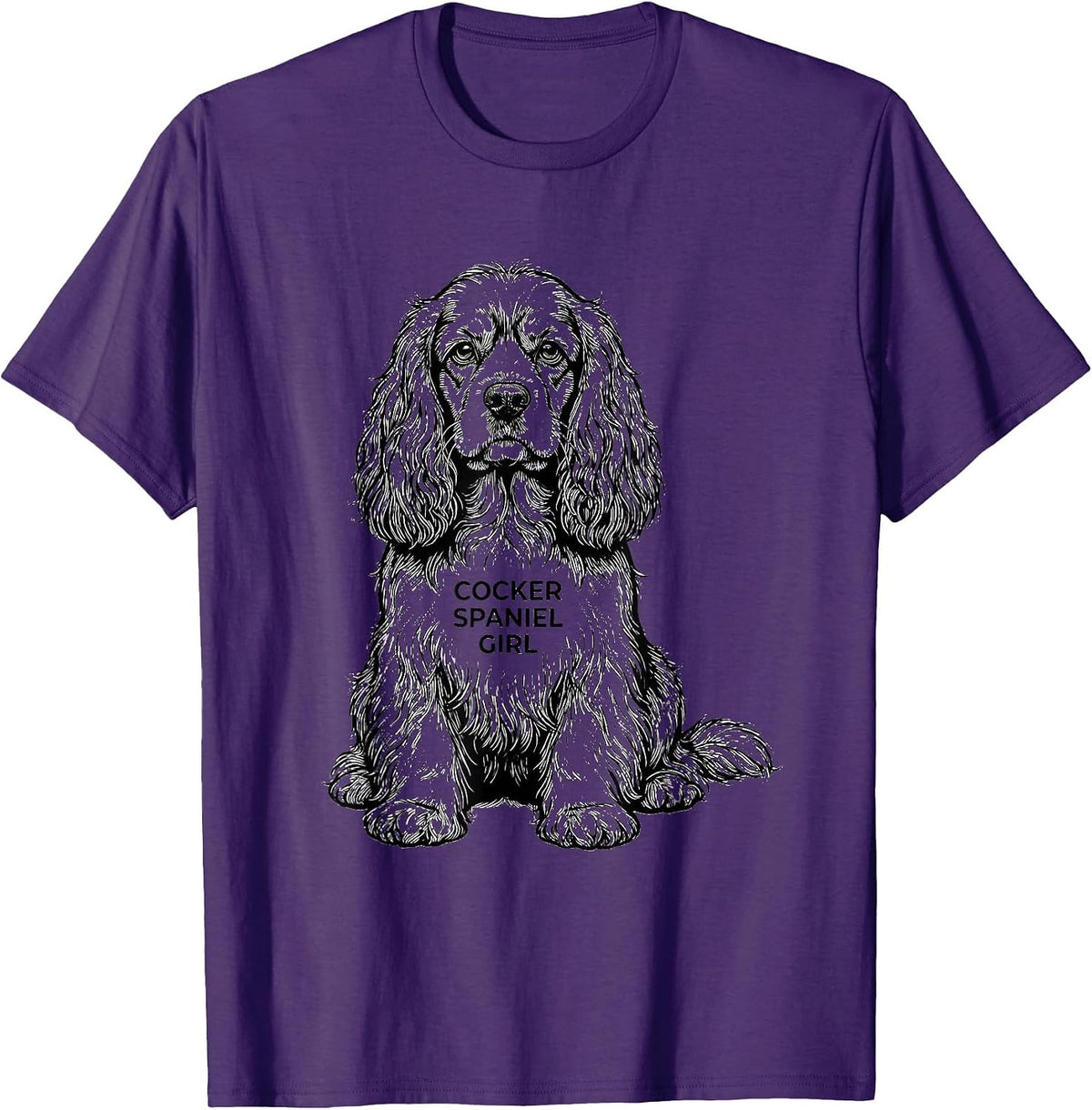 Cocker Spaniel Girl Cute Dog Lover Breed Pride T-Shirt - Purple