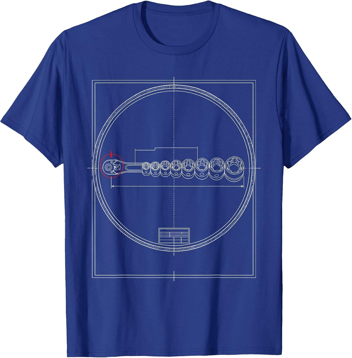 Socket Wrench Set Mechanic Tool Illustration T-Shirt - Royal Blue