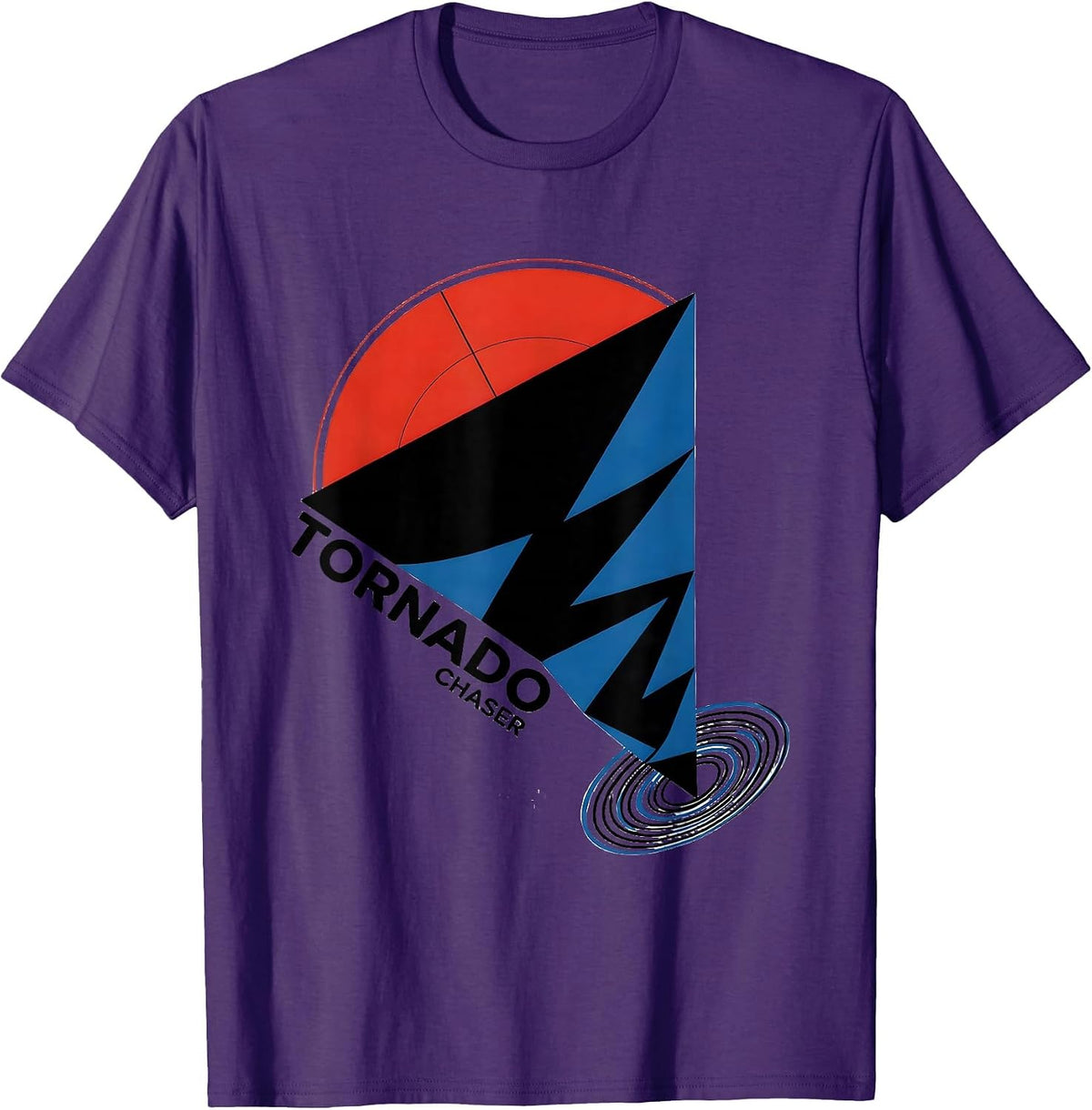 Men's Tornado Chaser Bauhaus Modernist Weather Enthusiast T-Shirt - Purple