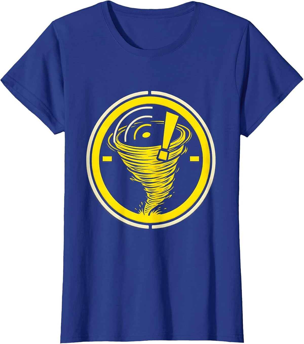 Women's Sealed Tornado Badge Storm Chaser Meteorology Humor T-Shirt - Royal Blue