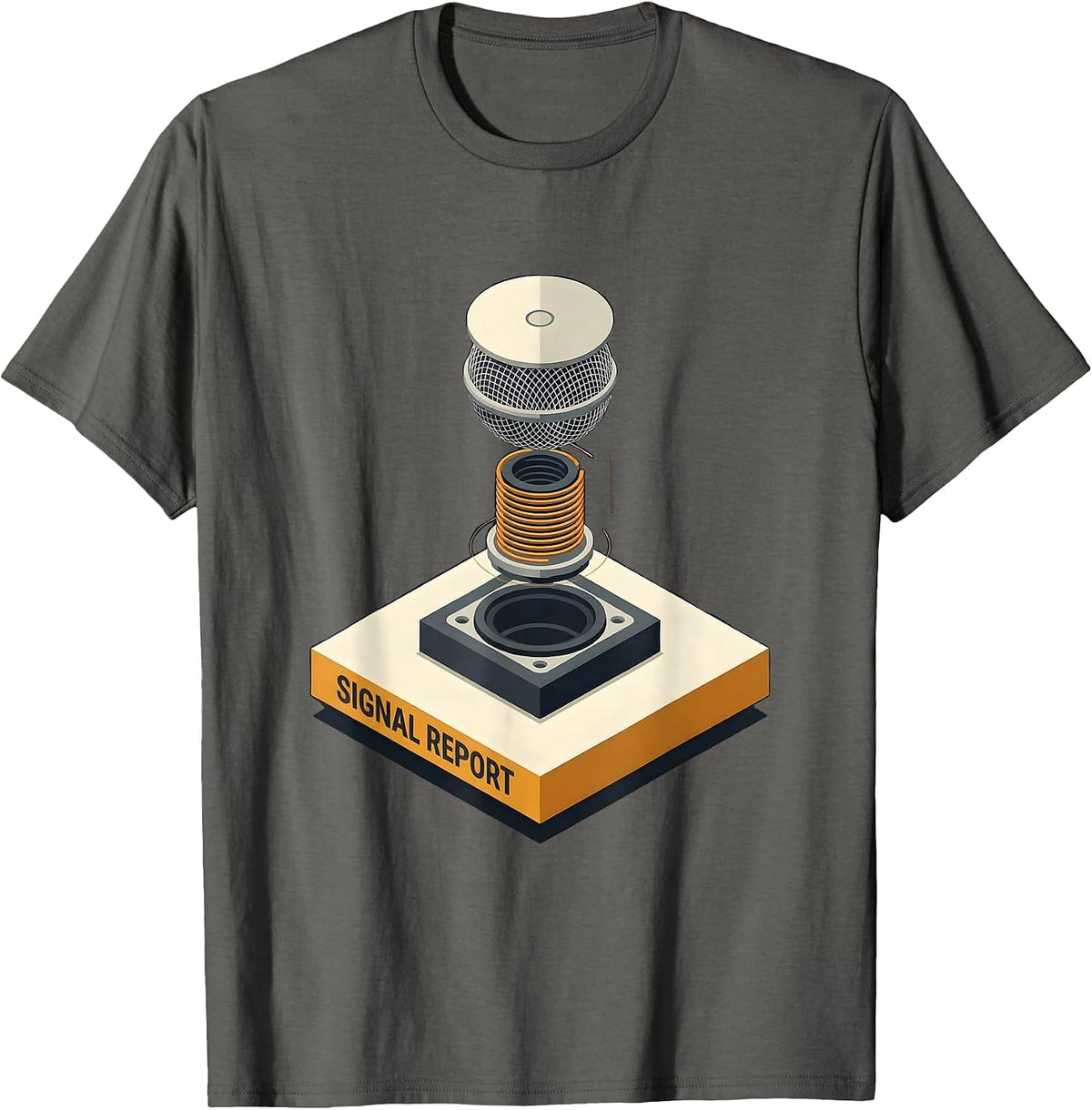 Men's Signal Report Funny Ham Radio Operator Nerdy Humor T-Shirt - Asphalt Grey