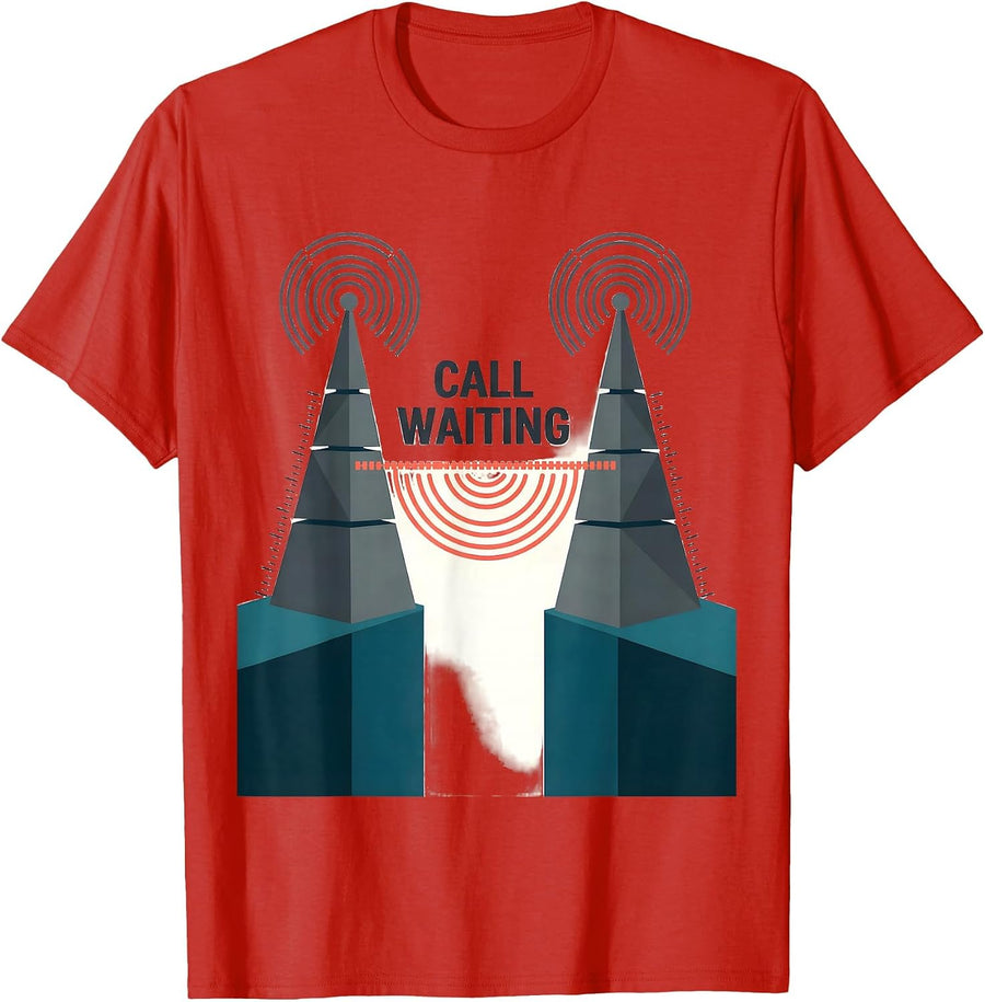 Men's Call Waiting Funny Ham Radio Operator Hobbyist Humor T-Shirt - Red