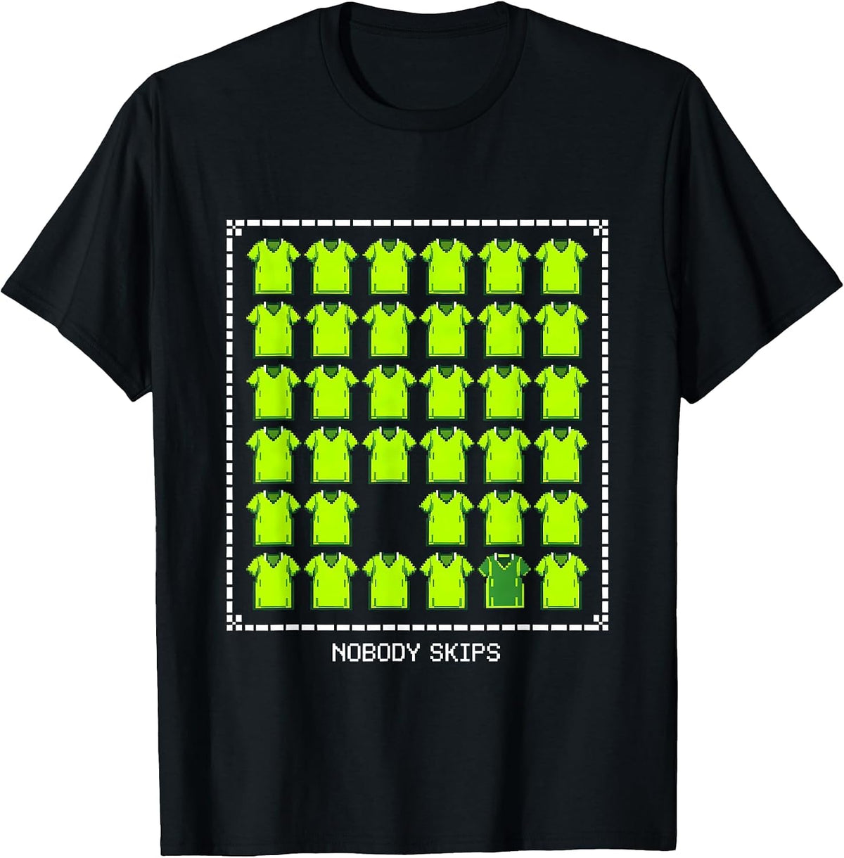 Men's Nobody Skips Funny PE Teacher Appreciation Gym Class Humor T-Shirt - Black