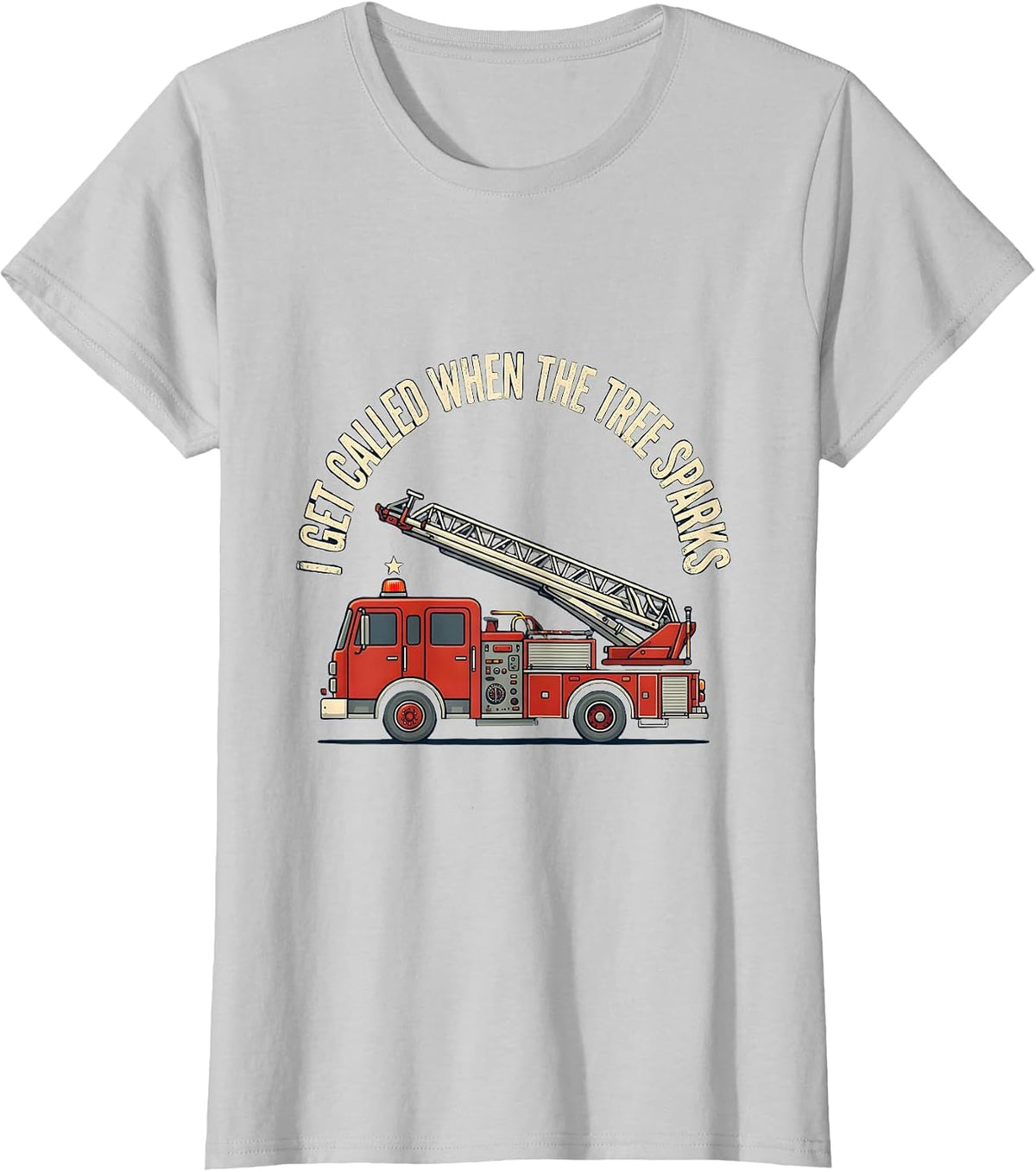 I Get Called When The Tree Sparks Vintage Firefighter T-Shirt - Silver Grey