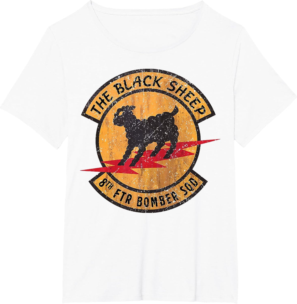 Vintage Black Sheep 8th FTR Bomber Squadron T-Shirt - White