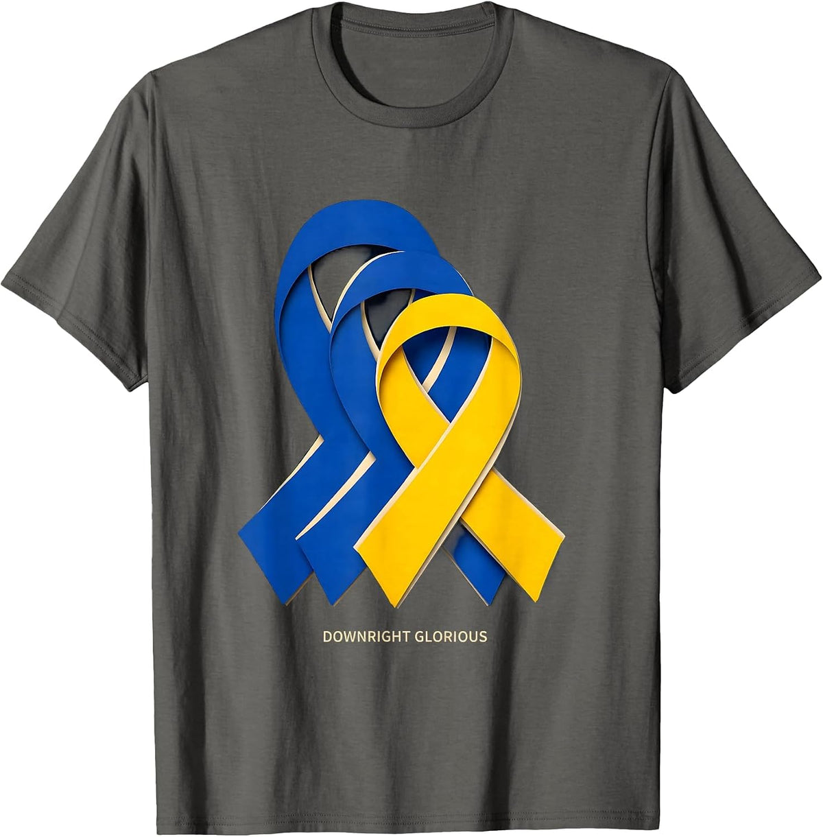 Men's Downright Glorious Paper Cutout Down Syndrome Awareness T-Shirt - Asphalt Grey