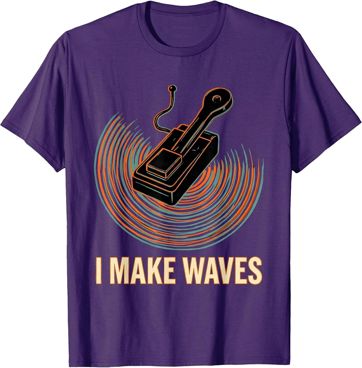 Men's I Make Waves Ham Radio Operator Humor Funny Gift T-Shirt - Purple