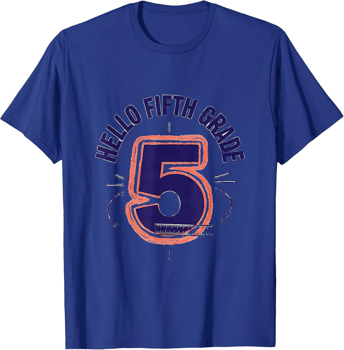 Hello Fifth Grade Cheerful Back To School Girl Student First T-Shirt - Royal Blue