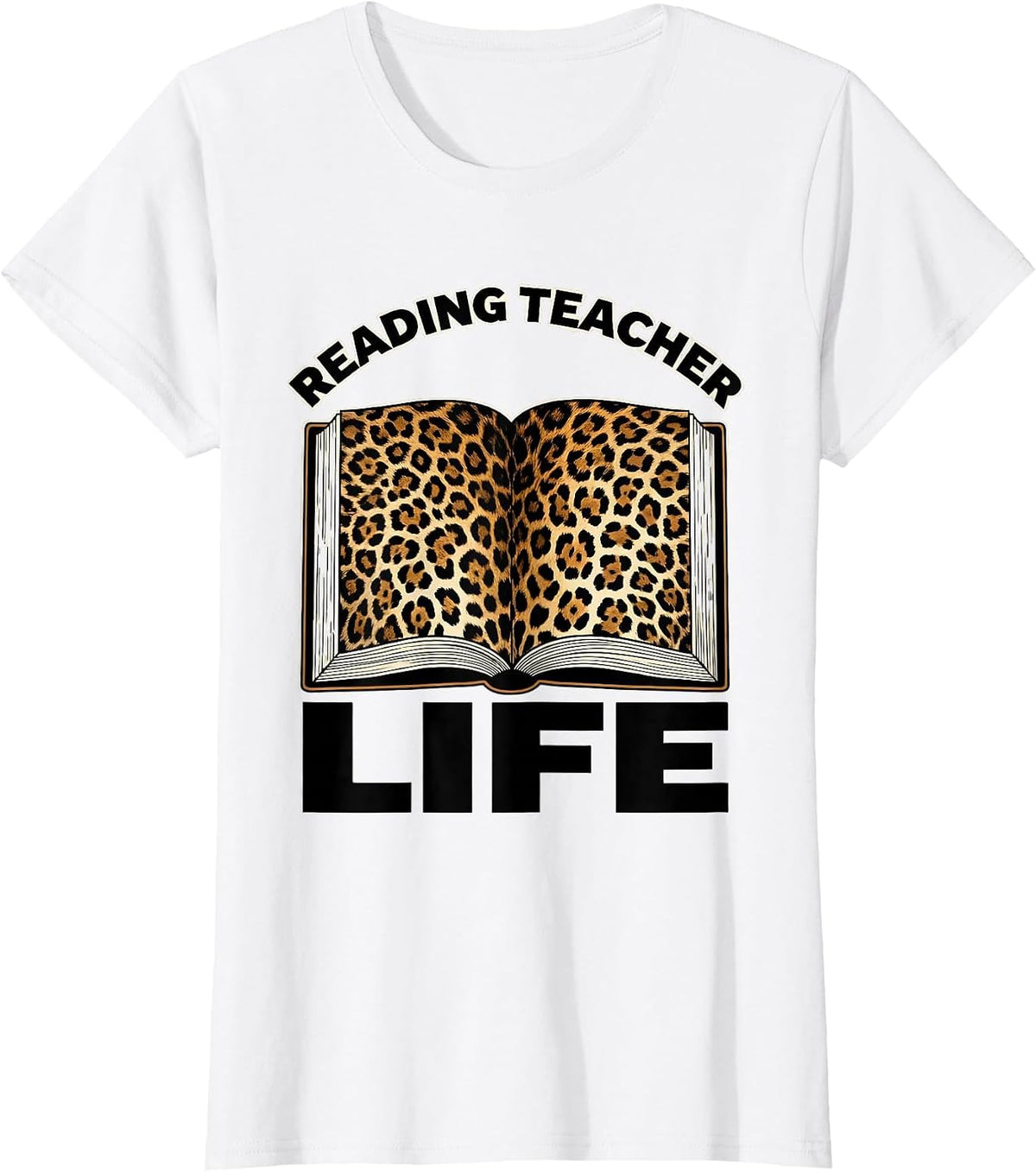 Women's Reading Teacher Life Graphic Design T-Shirt - White