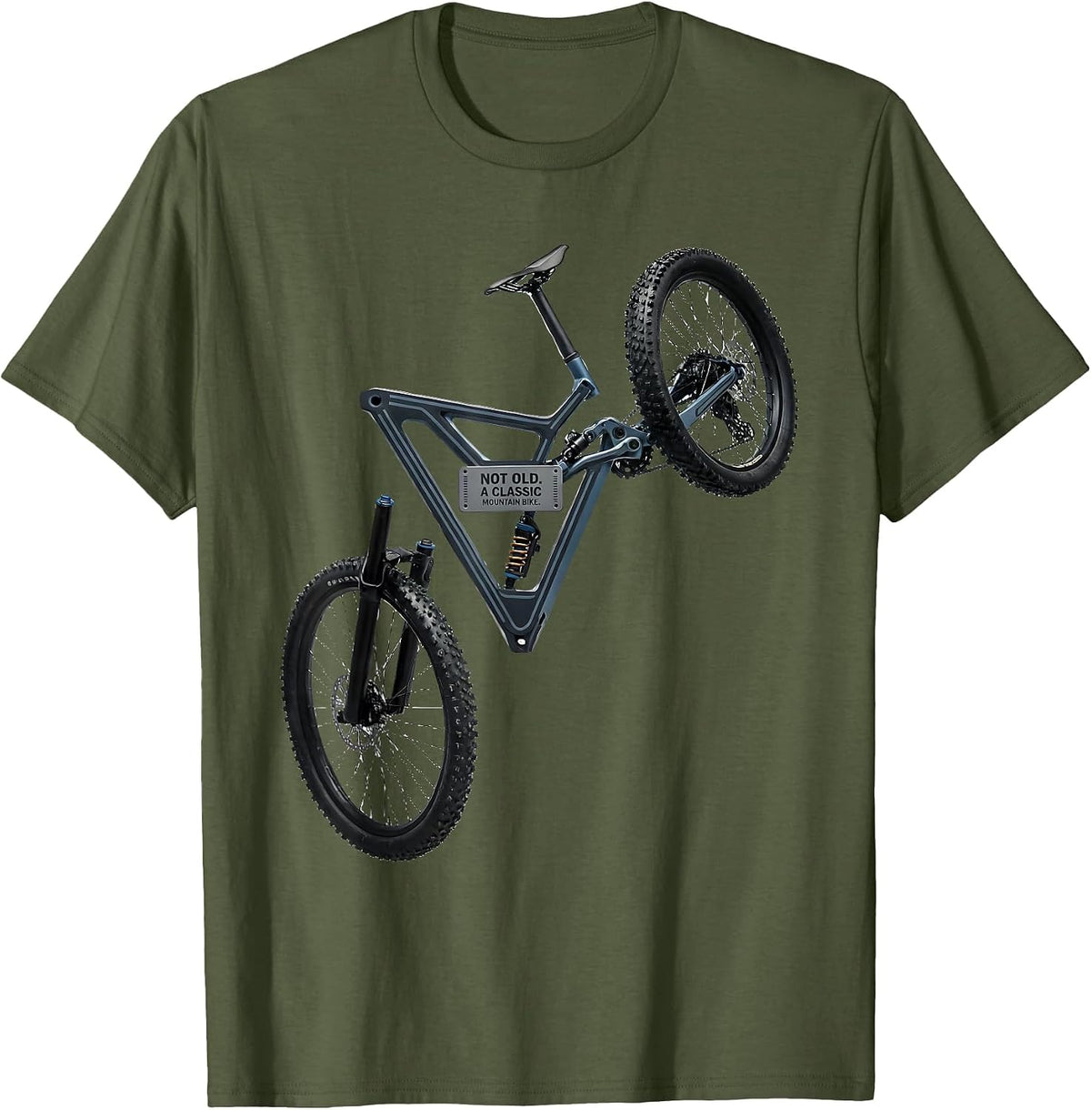 Men's Not Old A Classic Mountain Bike Funny Cyclist Gift T-Shirt - Olive Green
