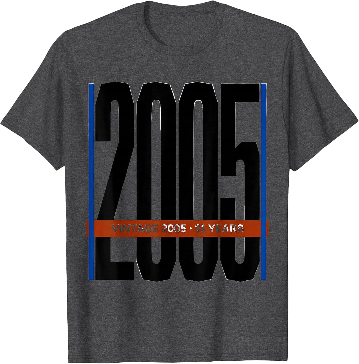 Men's Vintage 2005 · 21 Years Milestone Birthday Gift T-Shirt - Dark Heather Grey