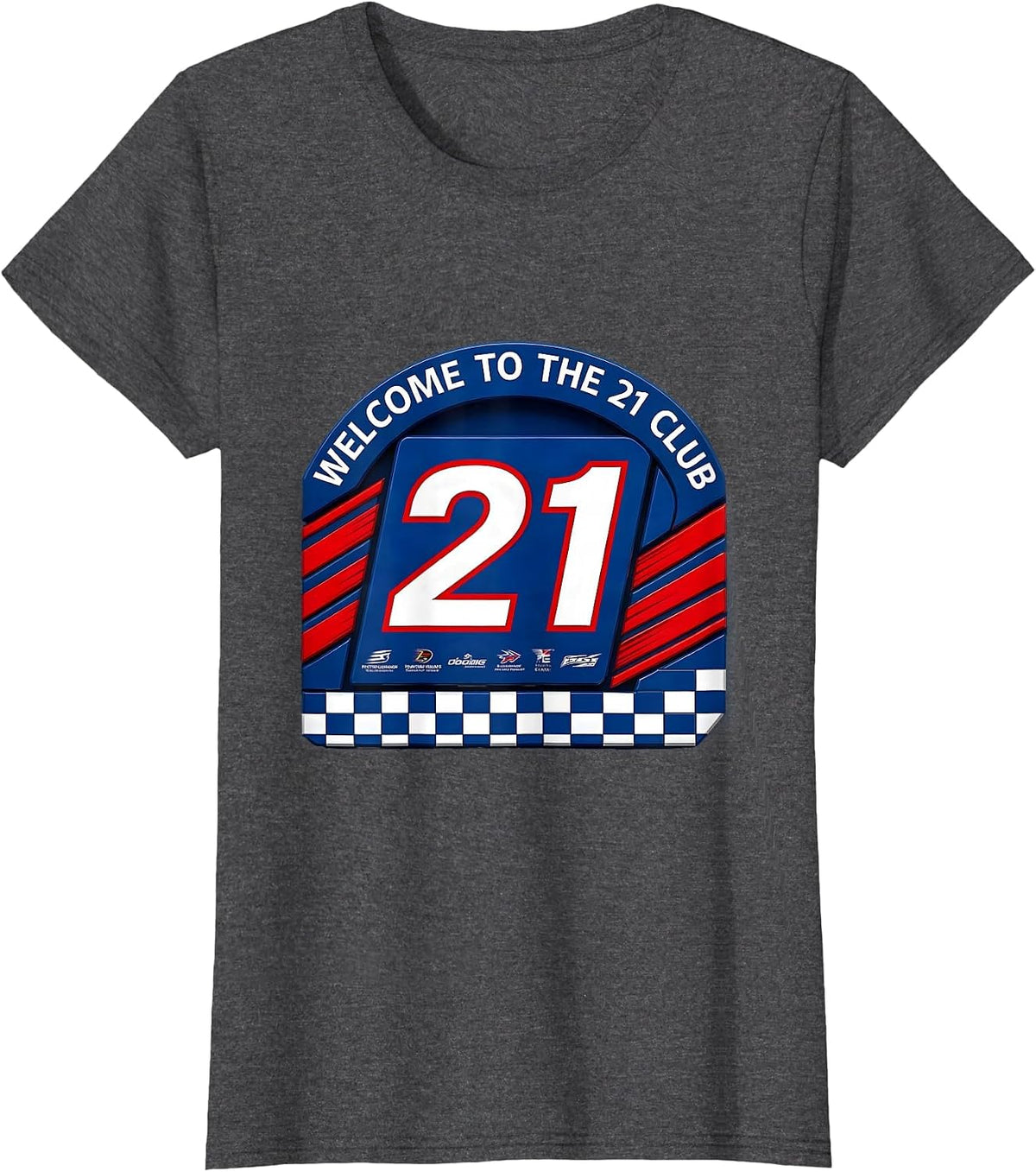 Women's Welcome to the 21 Club 21st Birthday Design T-Shirt - Dark Heather Grey