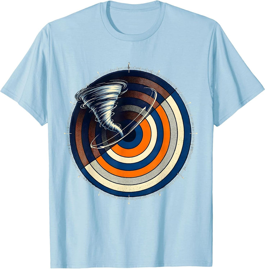 Men's Radar Scope Tornado Chaser Weather Enthusiast T-Shirt - Baby Blue